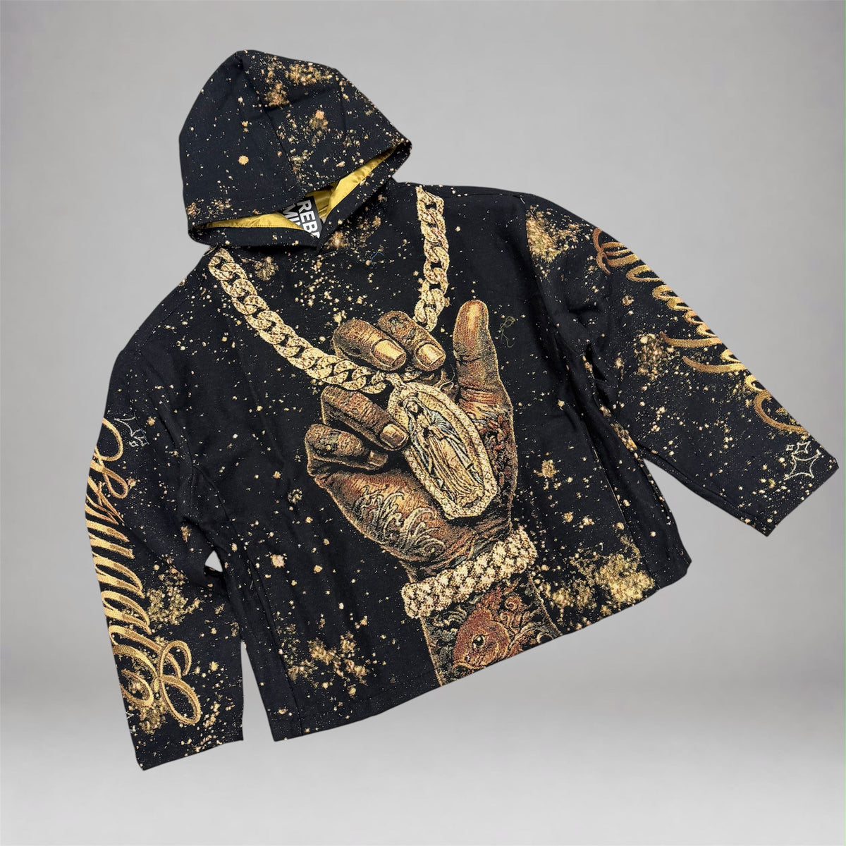Rebel - Tapestry Chains Hoodie - Black 337