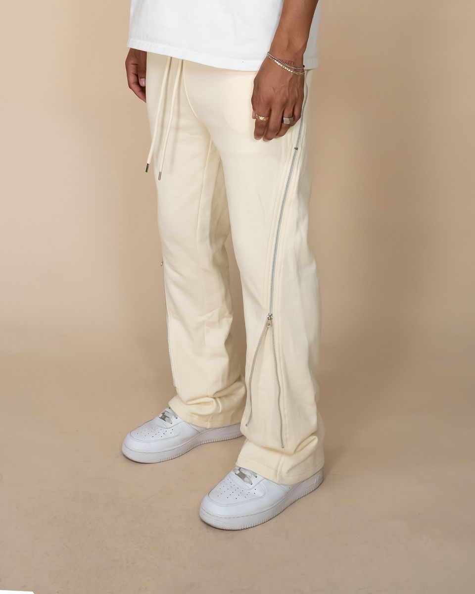 EPTM Stacked Zip Sweatpants Cream