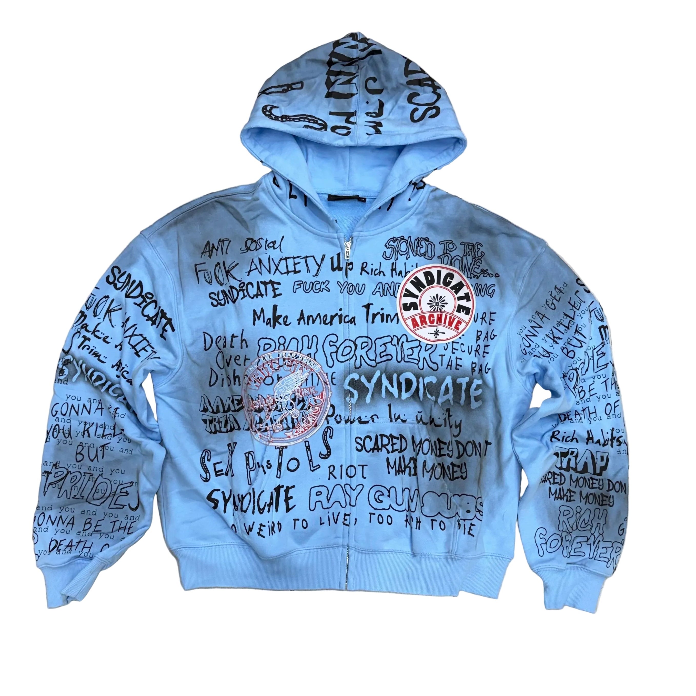 SYN - “ 16 “  Zip Hoodie - Baby Blue - 23