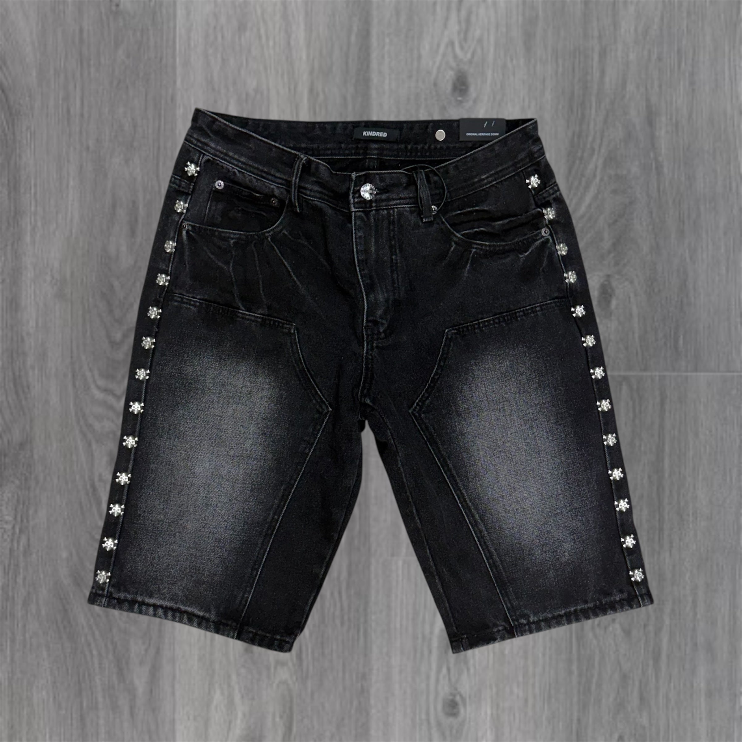 KD - Skull Denim Shorts - Black - 2242