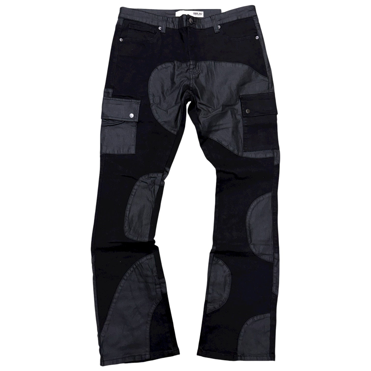 AR - Stacked Mixed Media Denim -Black