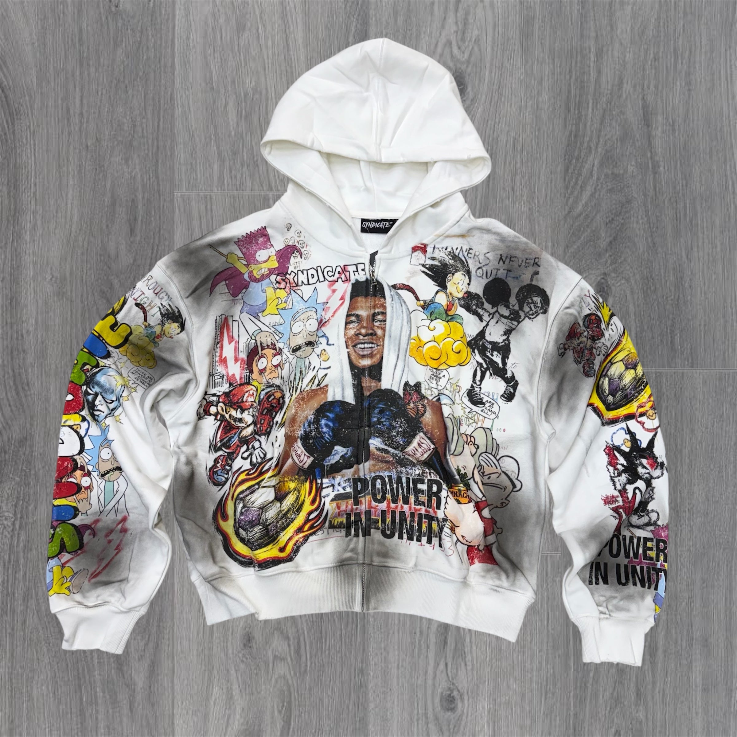 SYN - UNITY Zip up Hoodie -White- SYNH28