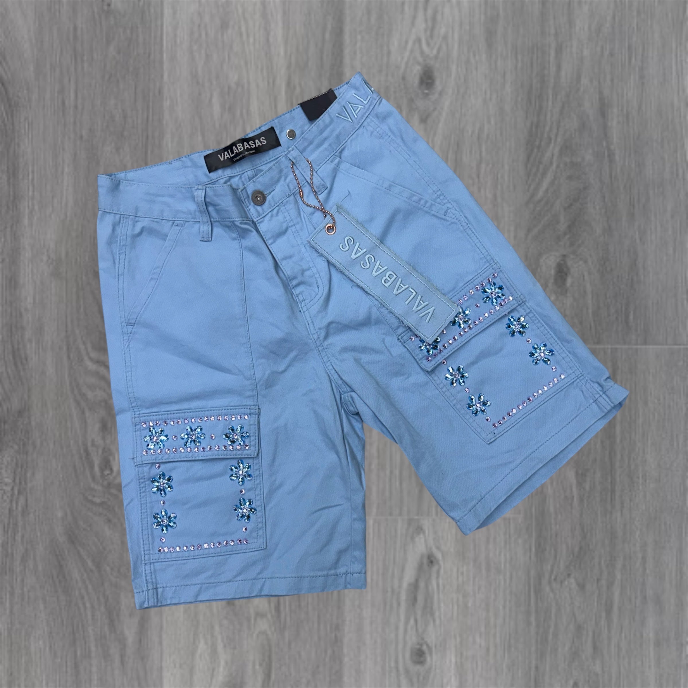 Valabasas - Woven Gem Shorts - Lt Blue