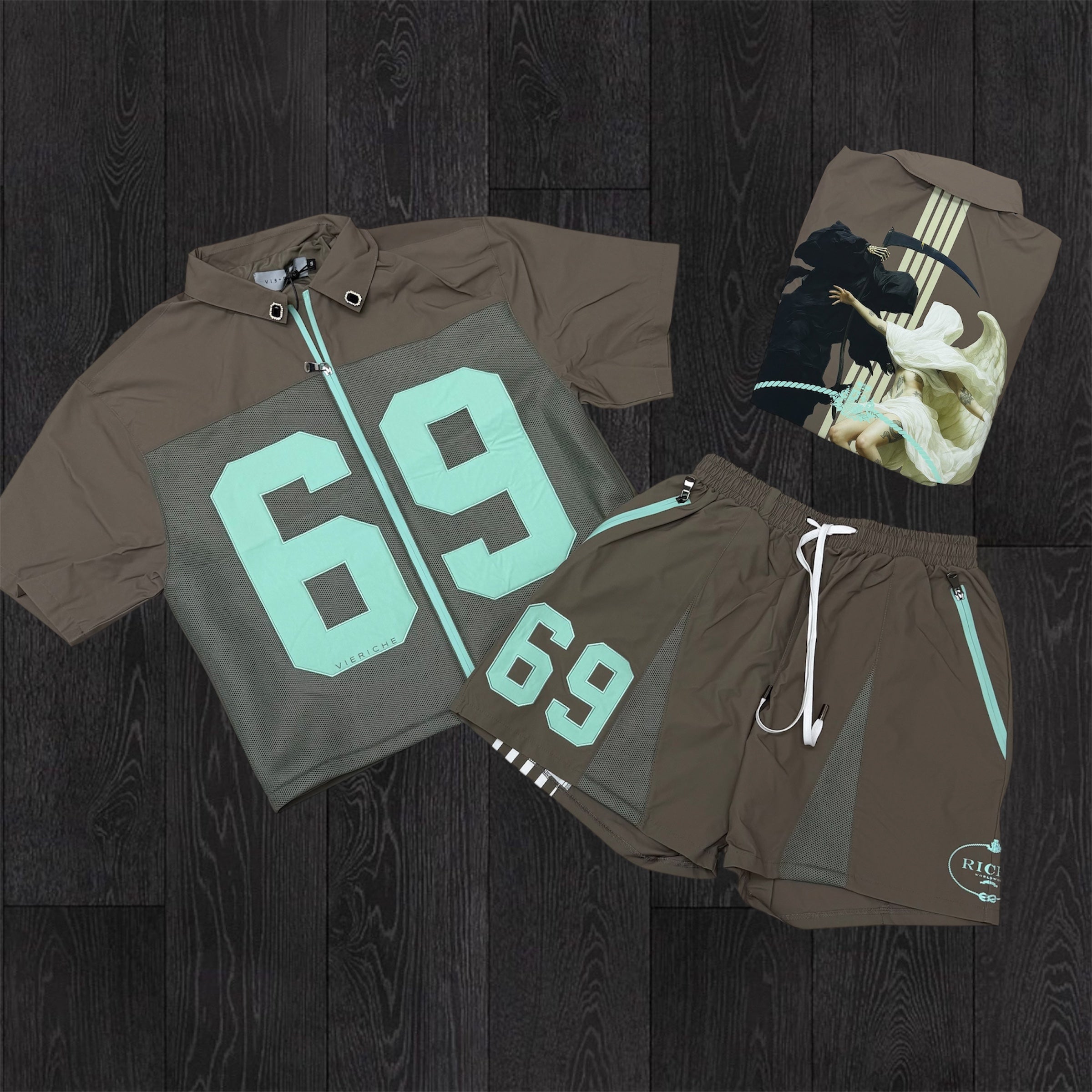 VR - Goated Windbreaker Short Set - Mocha 2054 2055