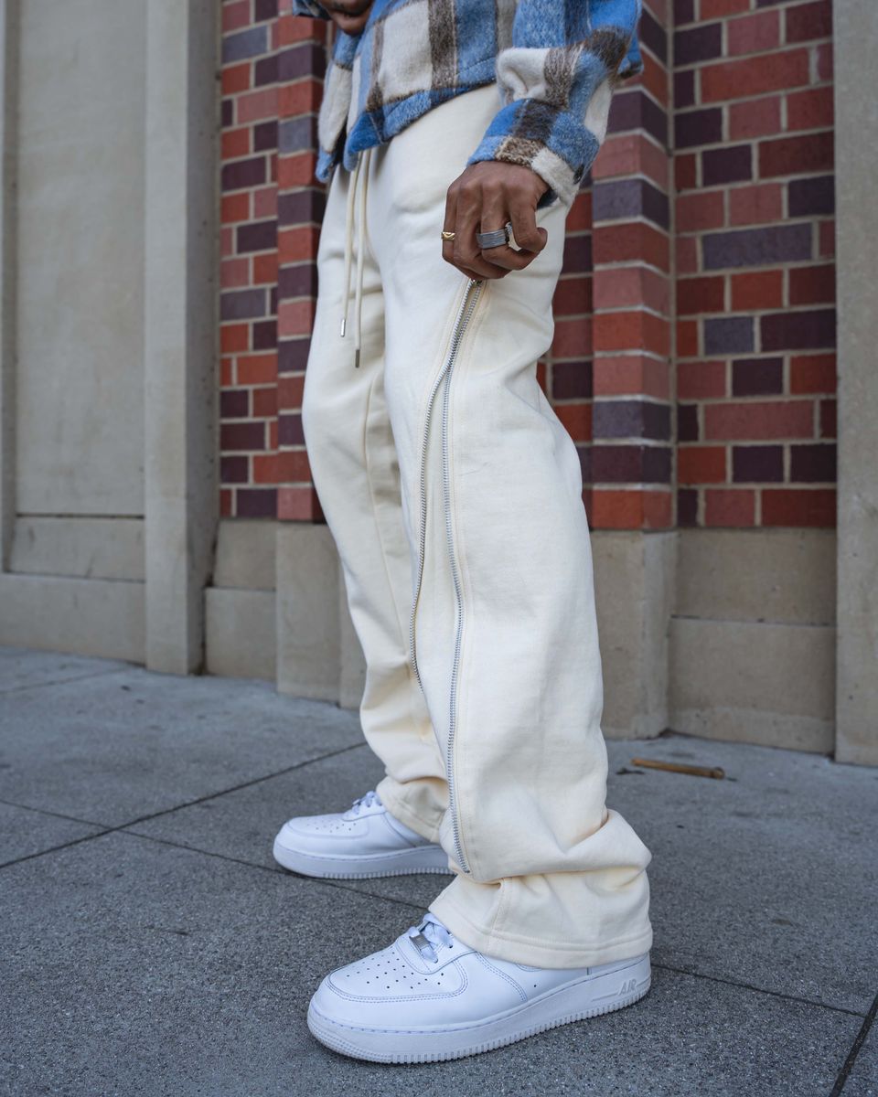 EPTM Stacked Zip Sweatpants Cream