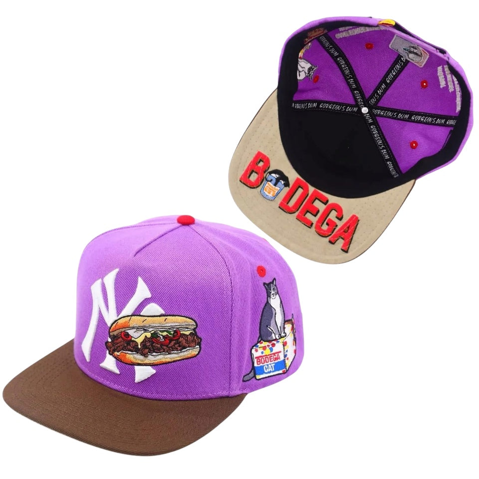 GB chop cheese SnapBack NY Lavender Brown