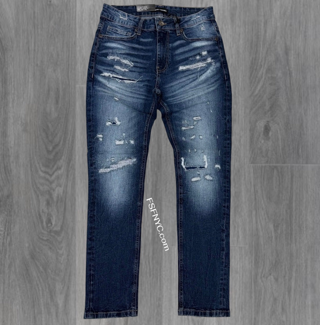 Threads - Slim Fit Distress Denim - indigo - 50129