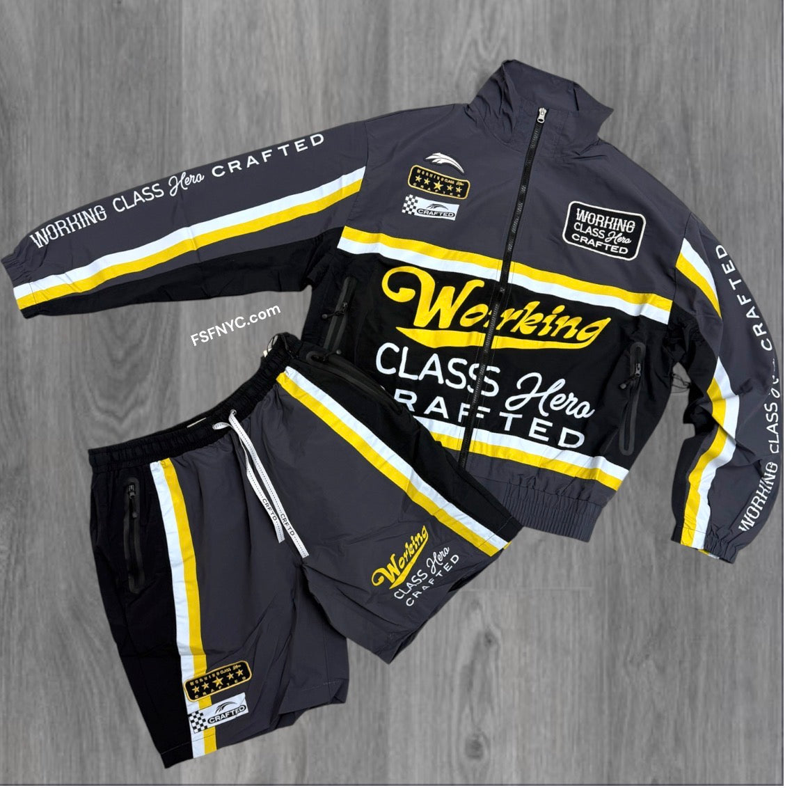Crafted - SET - windbreaker Short Set - Charcoal - 581582