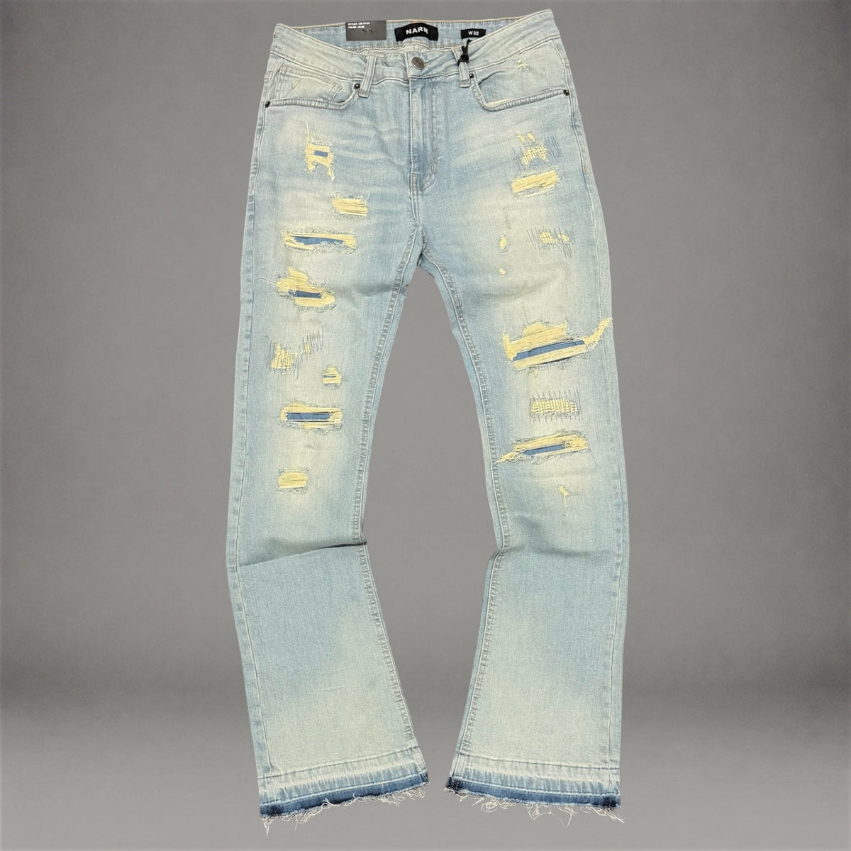 Narr - Flare Distressed Denim - Blue - 70154