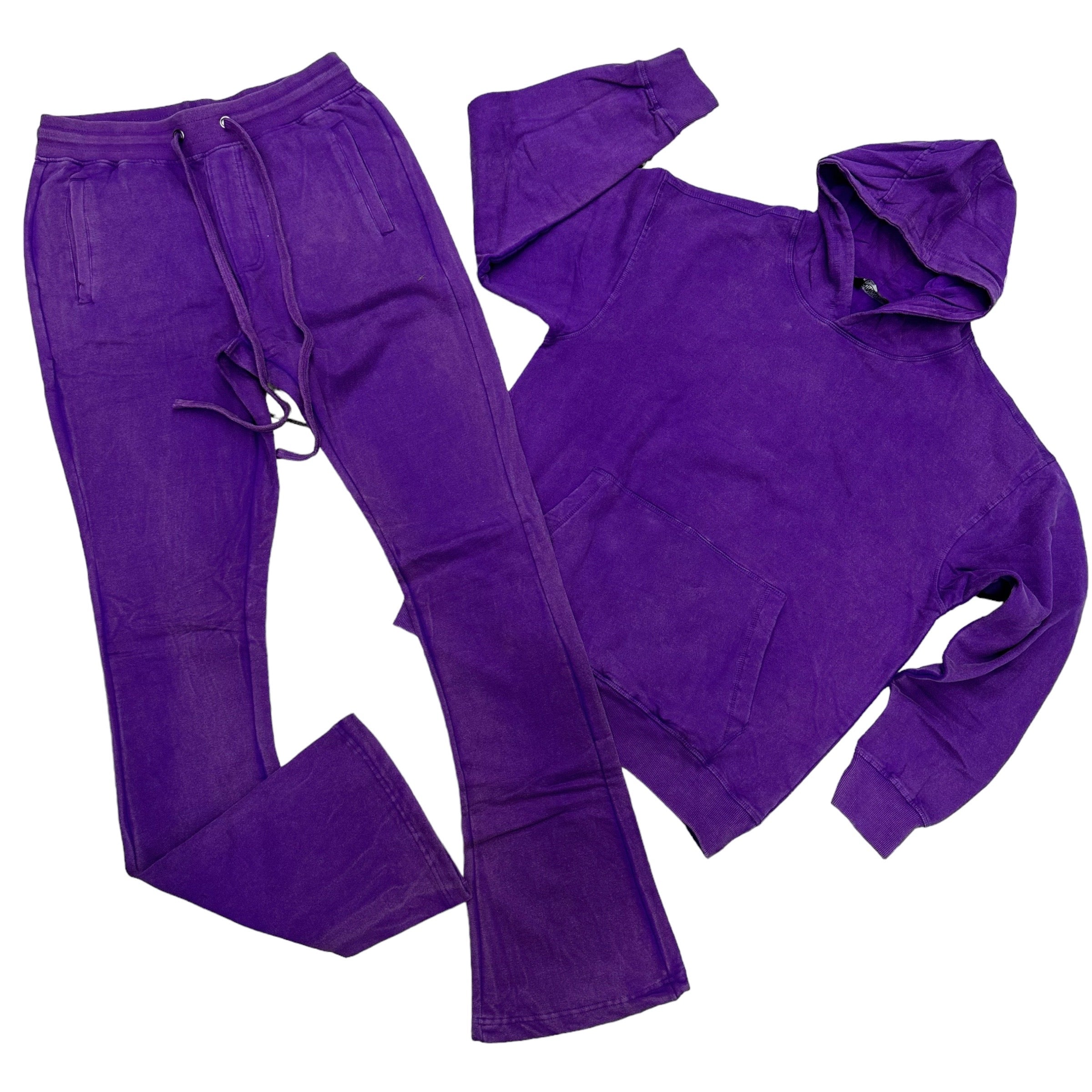 Rs Stacked acid Pullover hoodie set Purple 301 401
