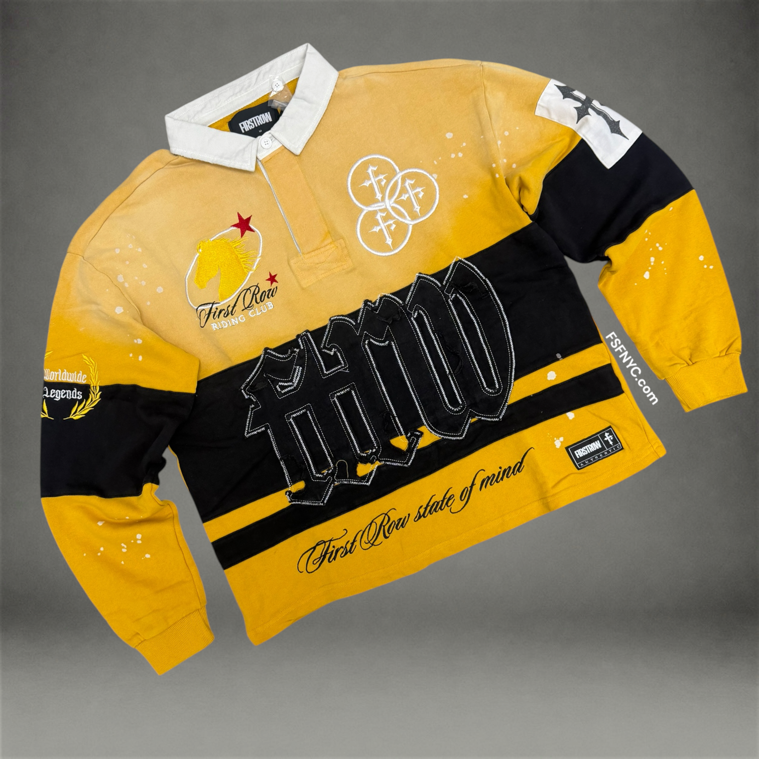 FR - Rugby Polo Top - Yellow - 3036B