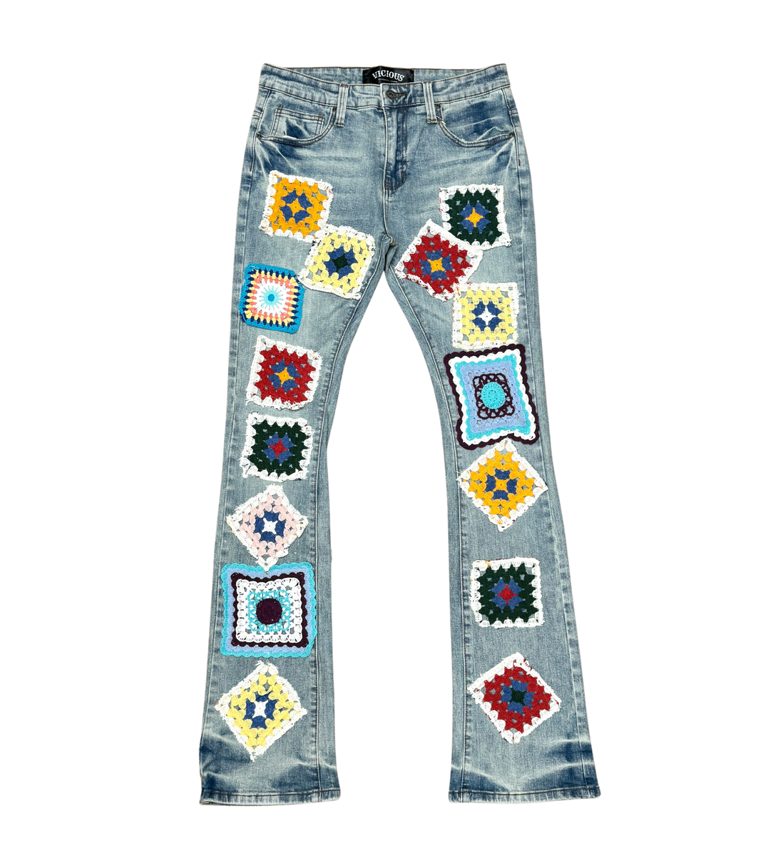 Vicious Stacked Patchwork Denim L.Blue VC557