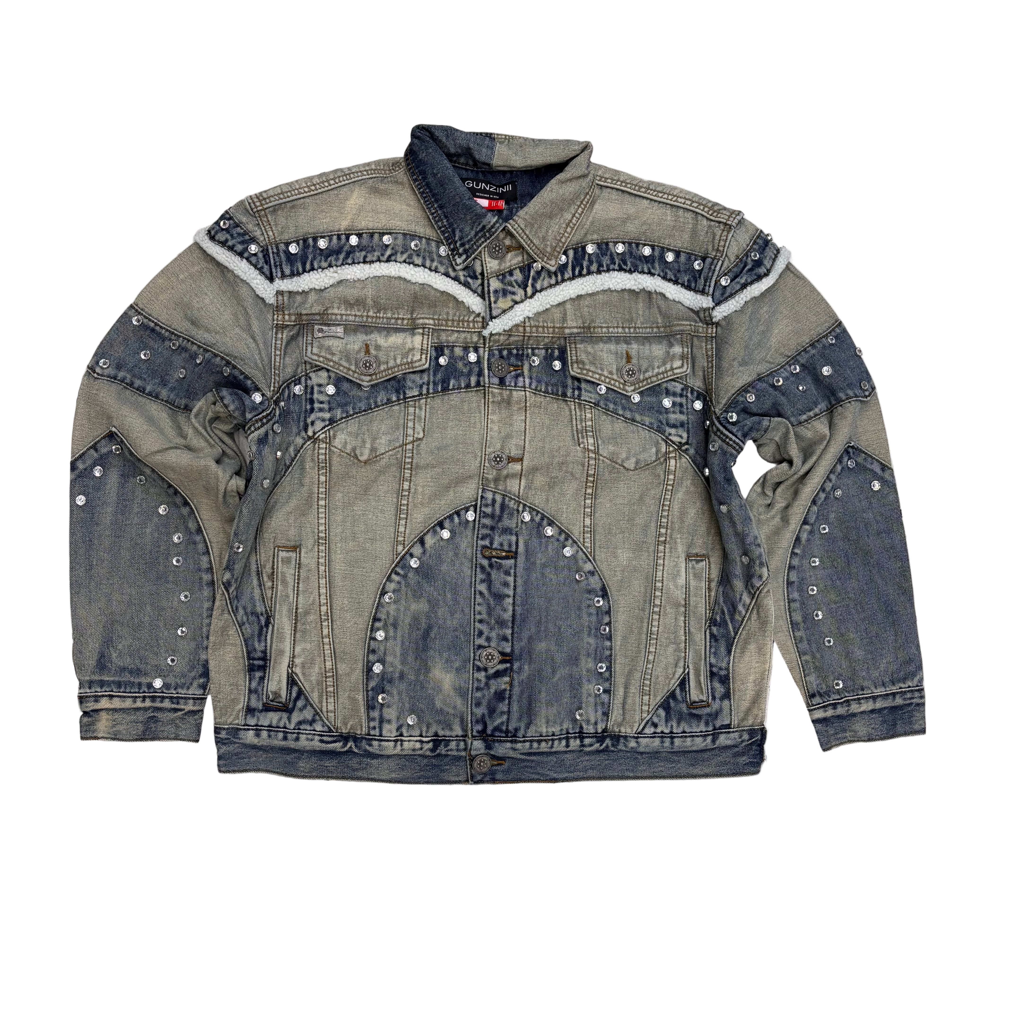 Gunzini - Studs Denim Jacket - BLUE - Gz751
