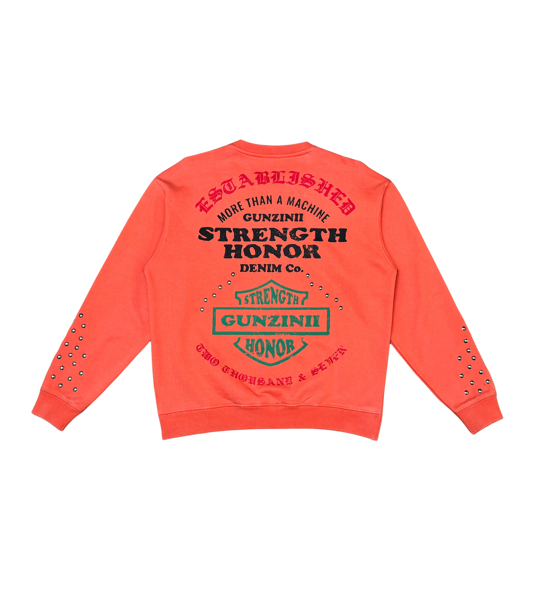 Gunzinii - Studded Crew Sweatshirt - Orange- GZ502