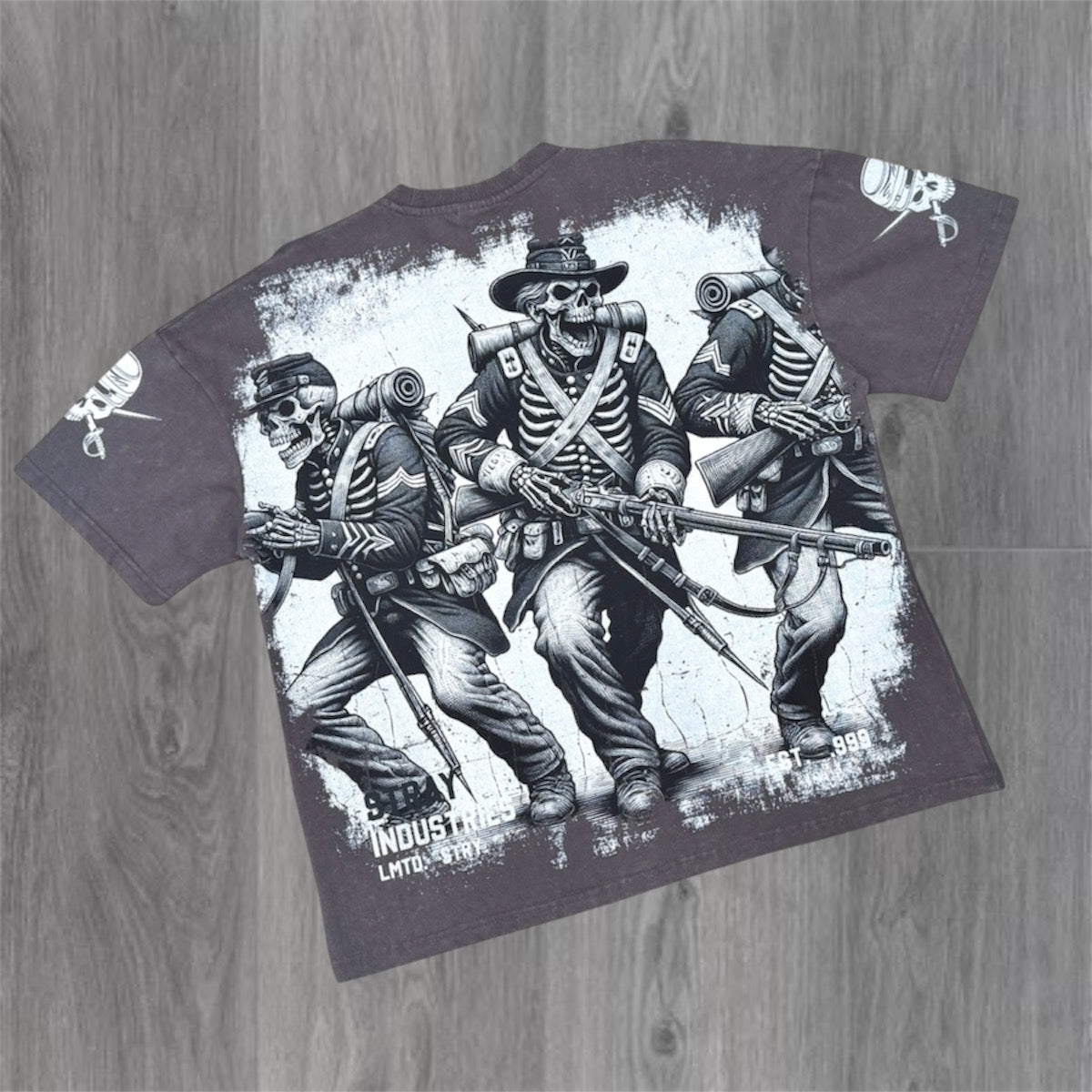 Stray -  Skeleton Army T-shirt - Charcoal 1749