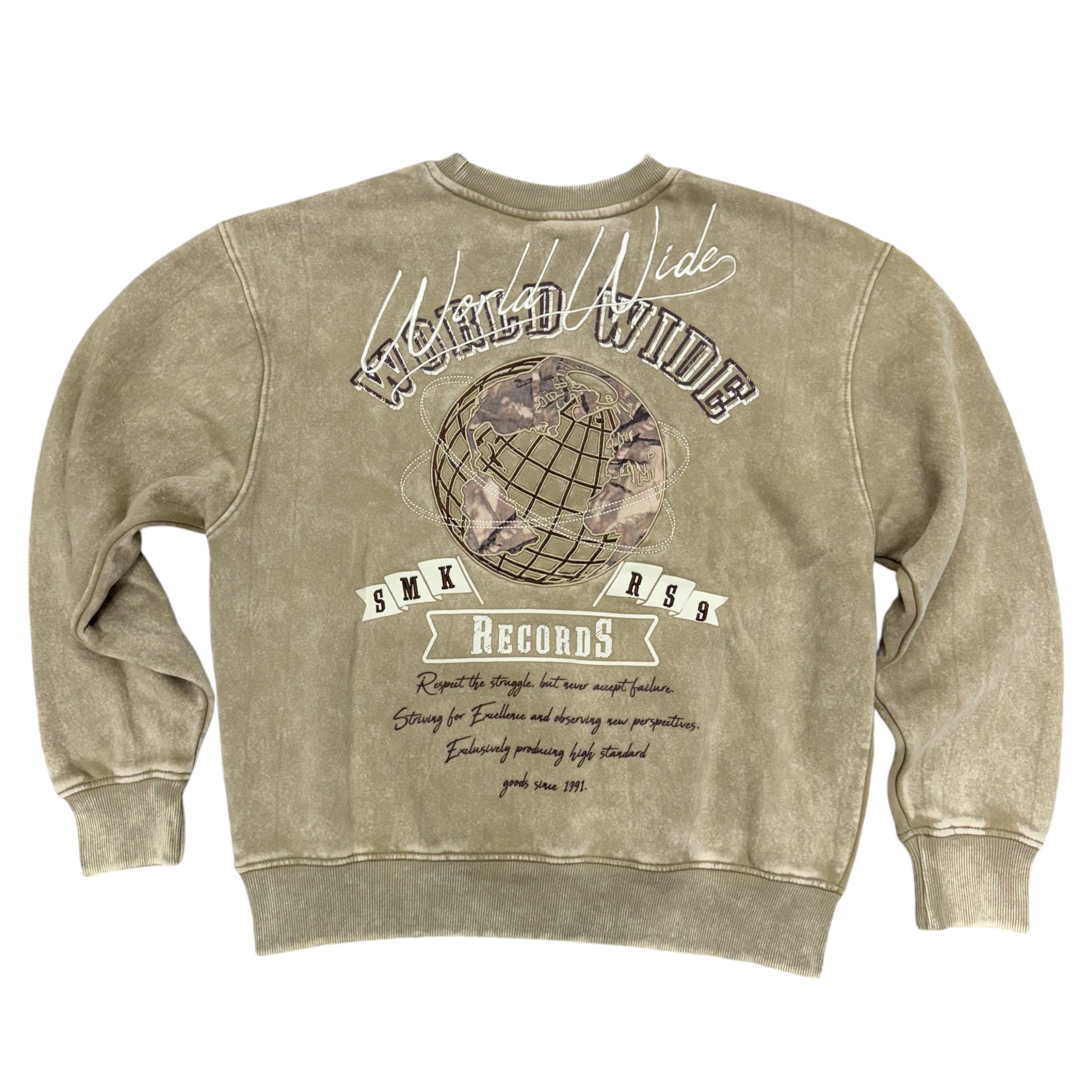 Rise graphic Crew Sweatshirt Khaki 24662