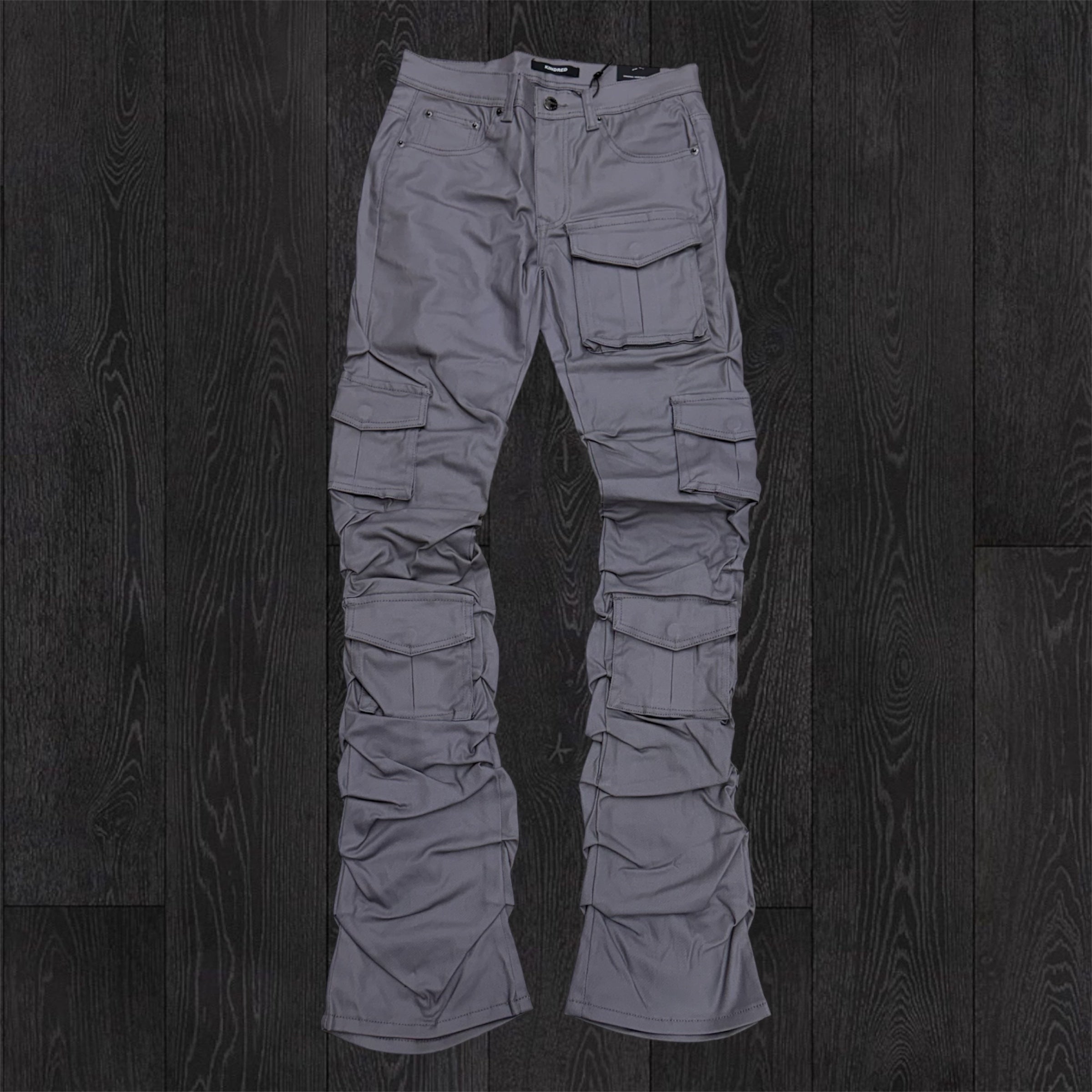 KD - Stacked Waxed Utility Denim - Coated Grey - 2056B