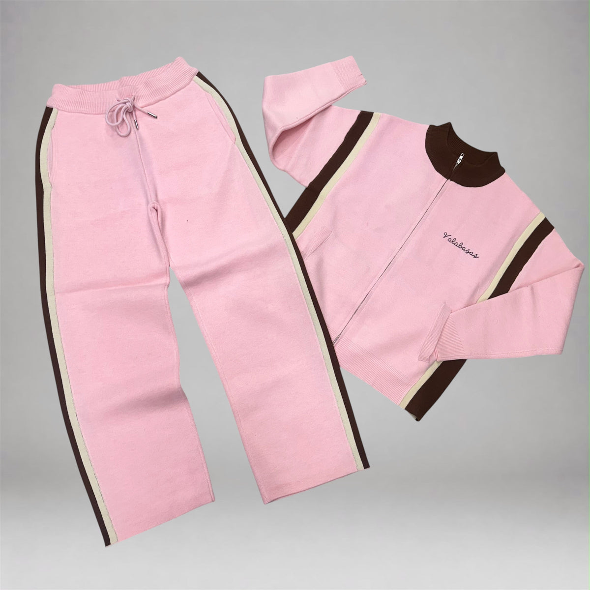 Valabasas - Bouquet Net Jacket & Corsage Jogger Set - Pink - 1059 1026