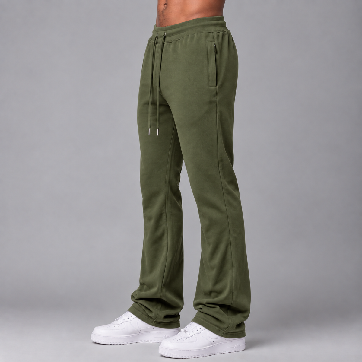 Narr - Stacked Sweat Pants  - Olive - P1030