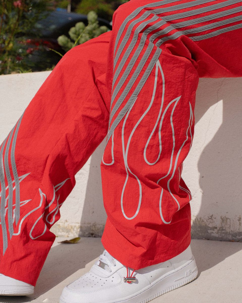 EPTM - FLAME Stripe Windbreaker Pants  - Red 765