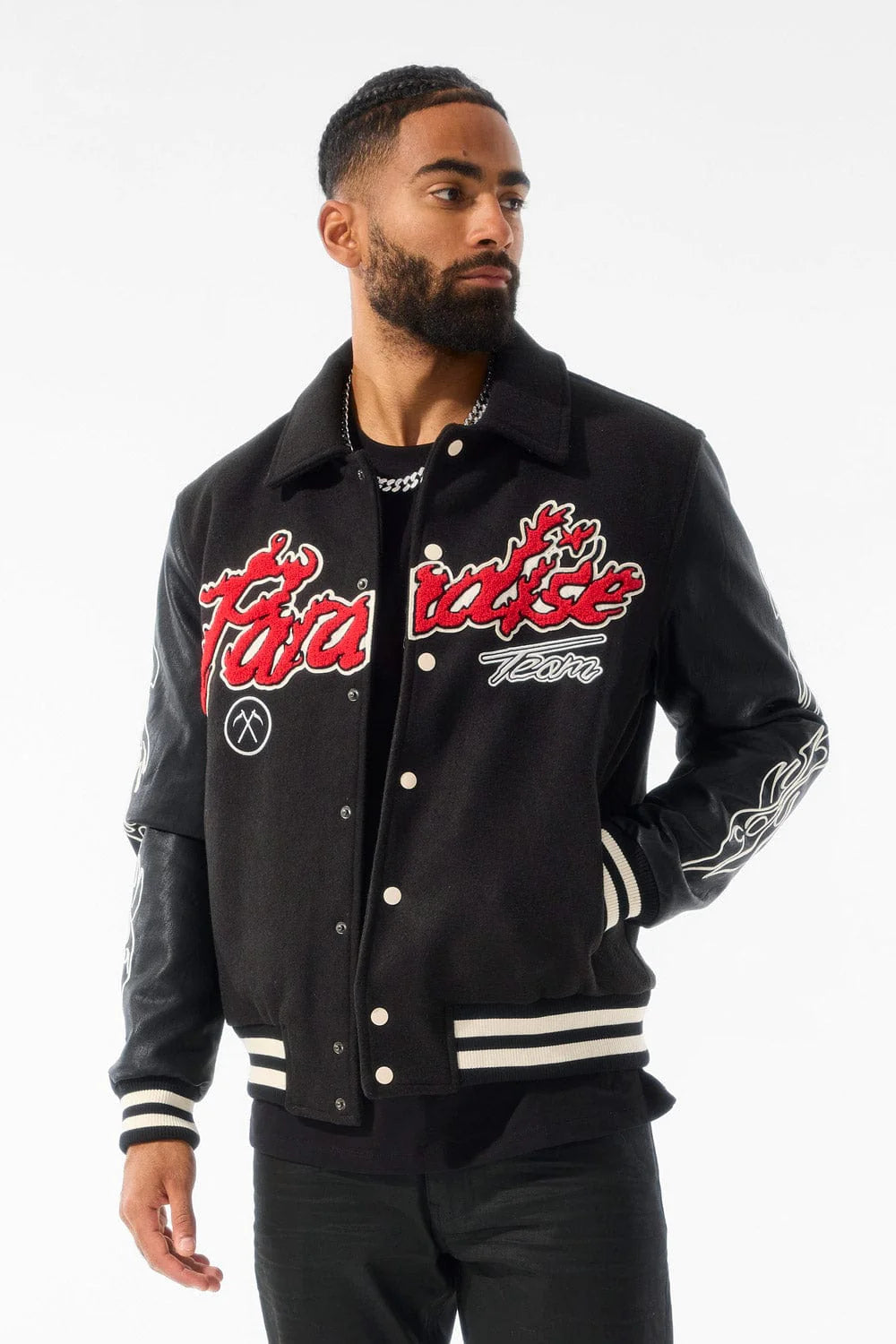 JC paradise Team varsity  jacket Black 91632