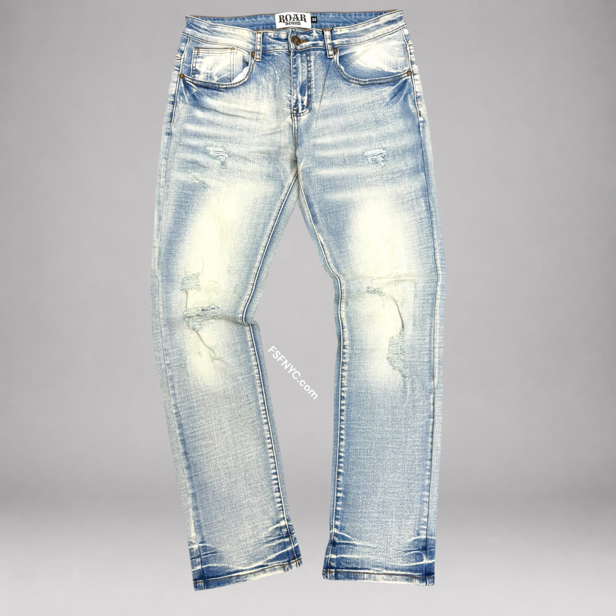 Roar - Ripped Slim Denim - Lt Sand Blue 43415