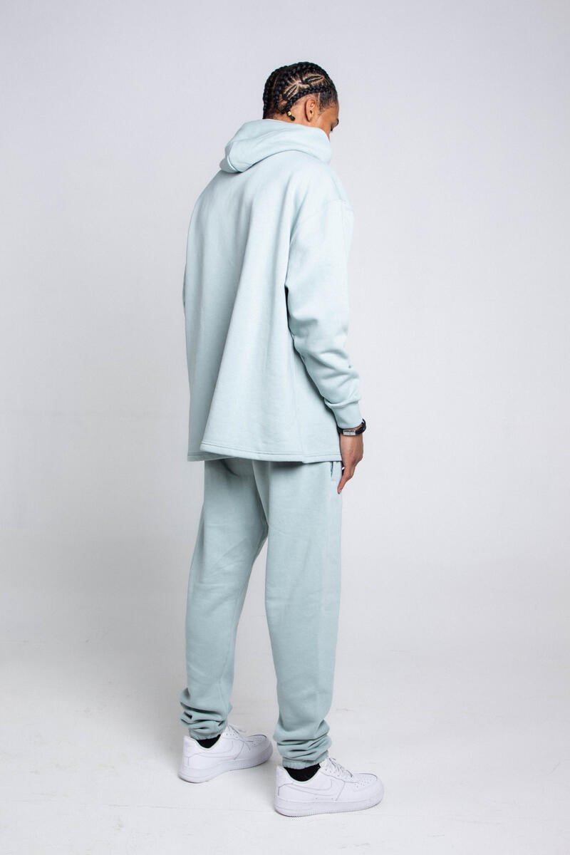 Oversize Hood w Jogger Sweats set Light Teal 713