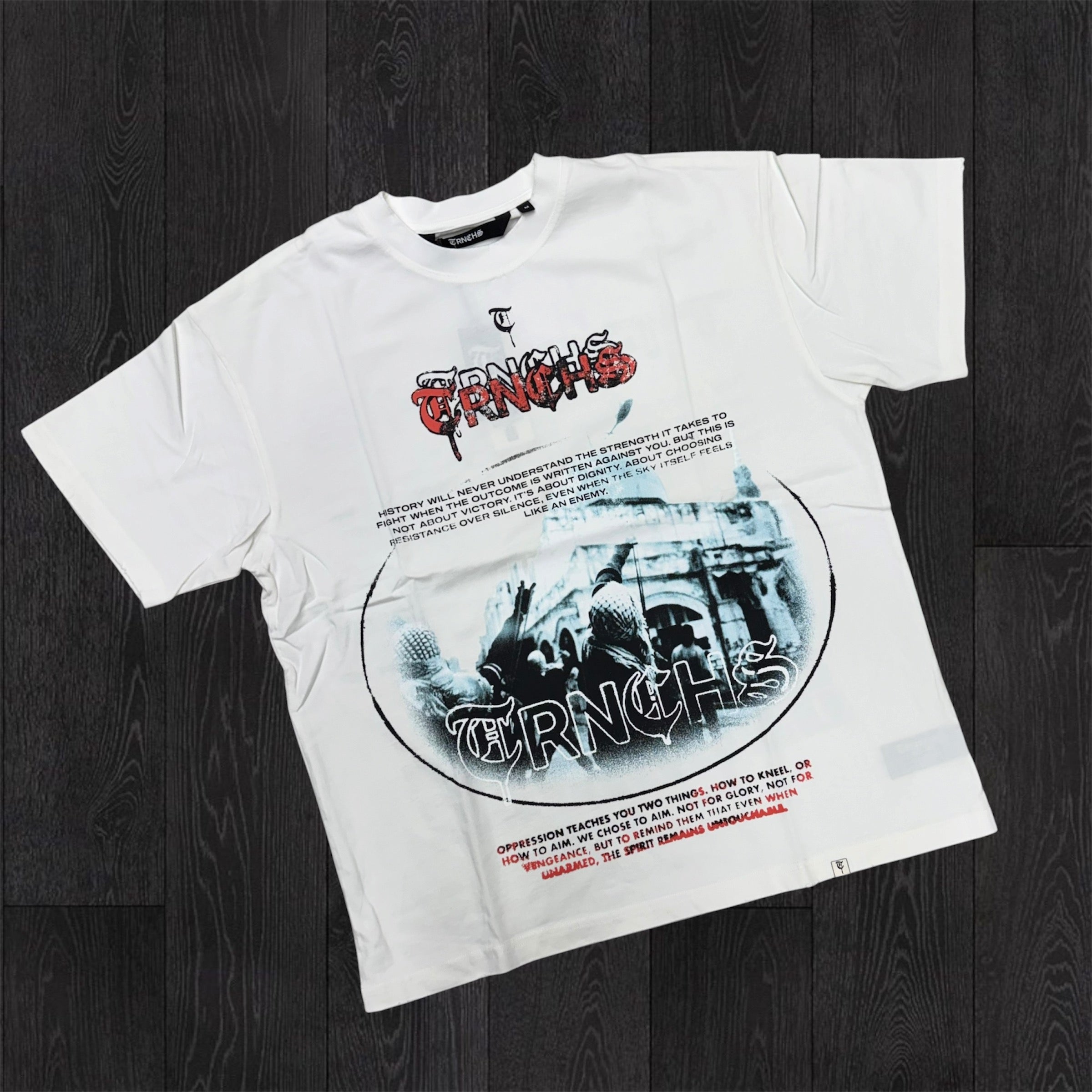 TRNCHS - Oppression Tee - White 2530