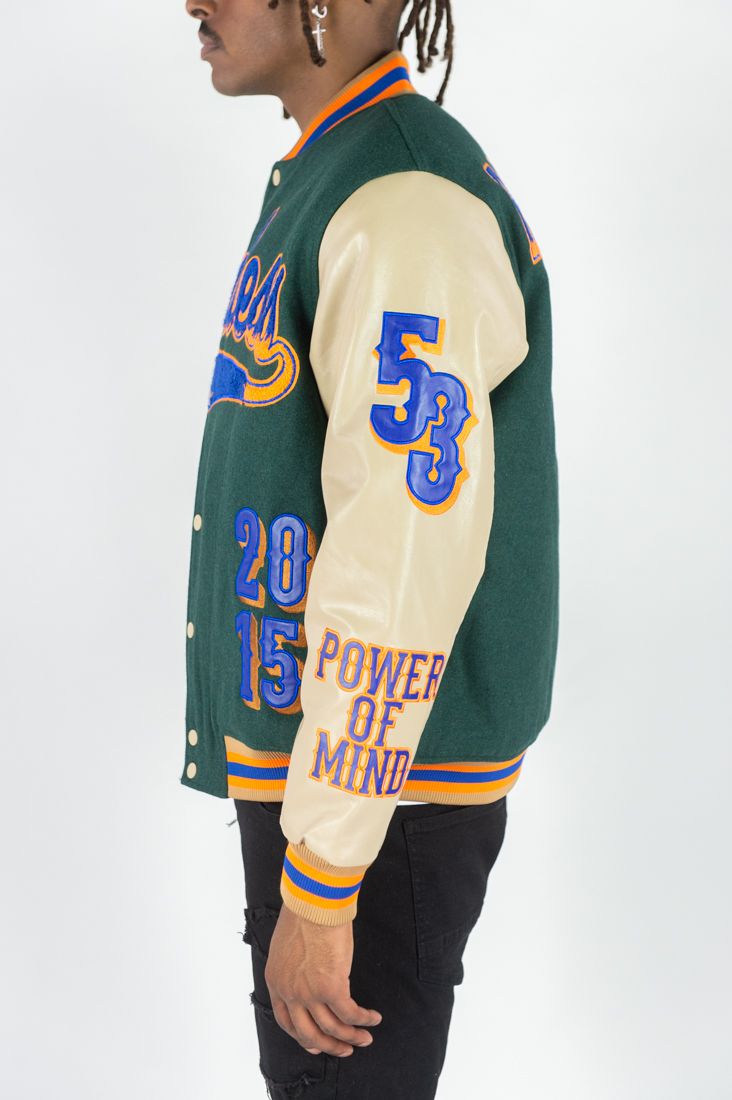 Fearless Soul Melton wool Varsity Jacket Hunter Green 515