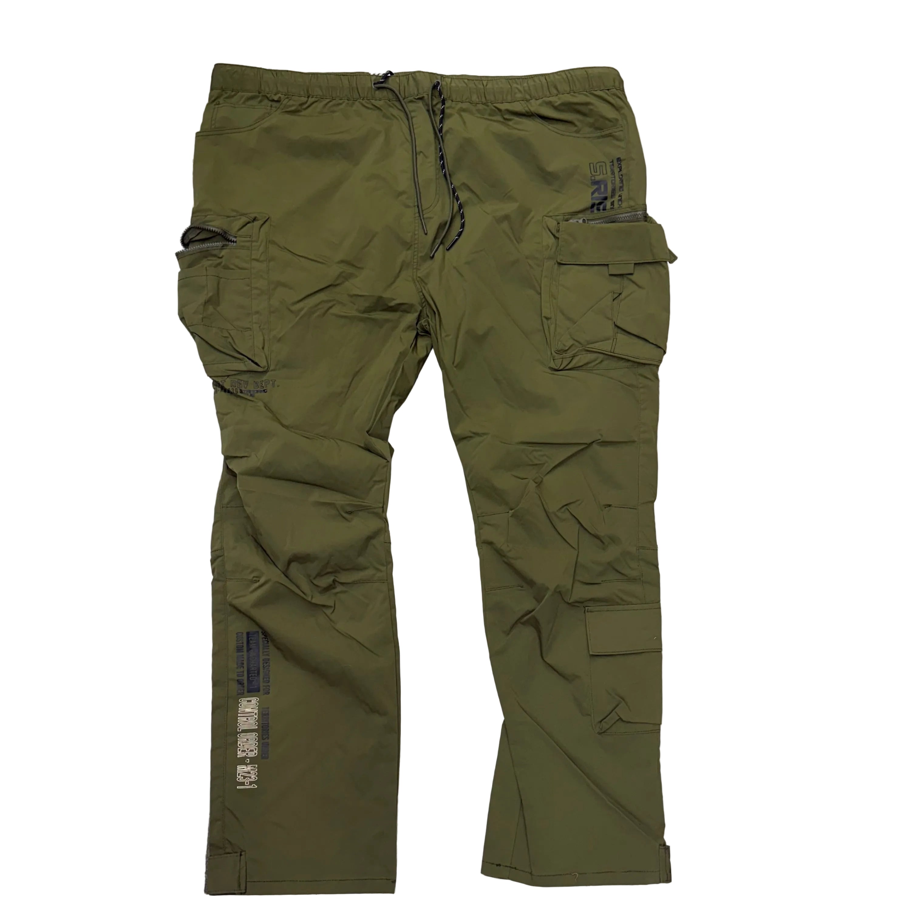Rise Utility Nylon Cargo Pants - Olive - WP25582