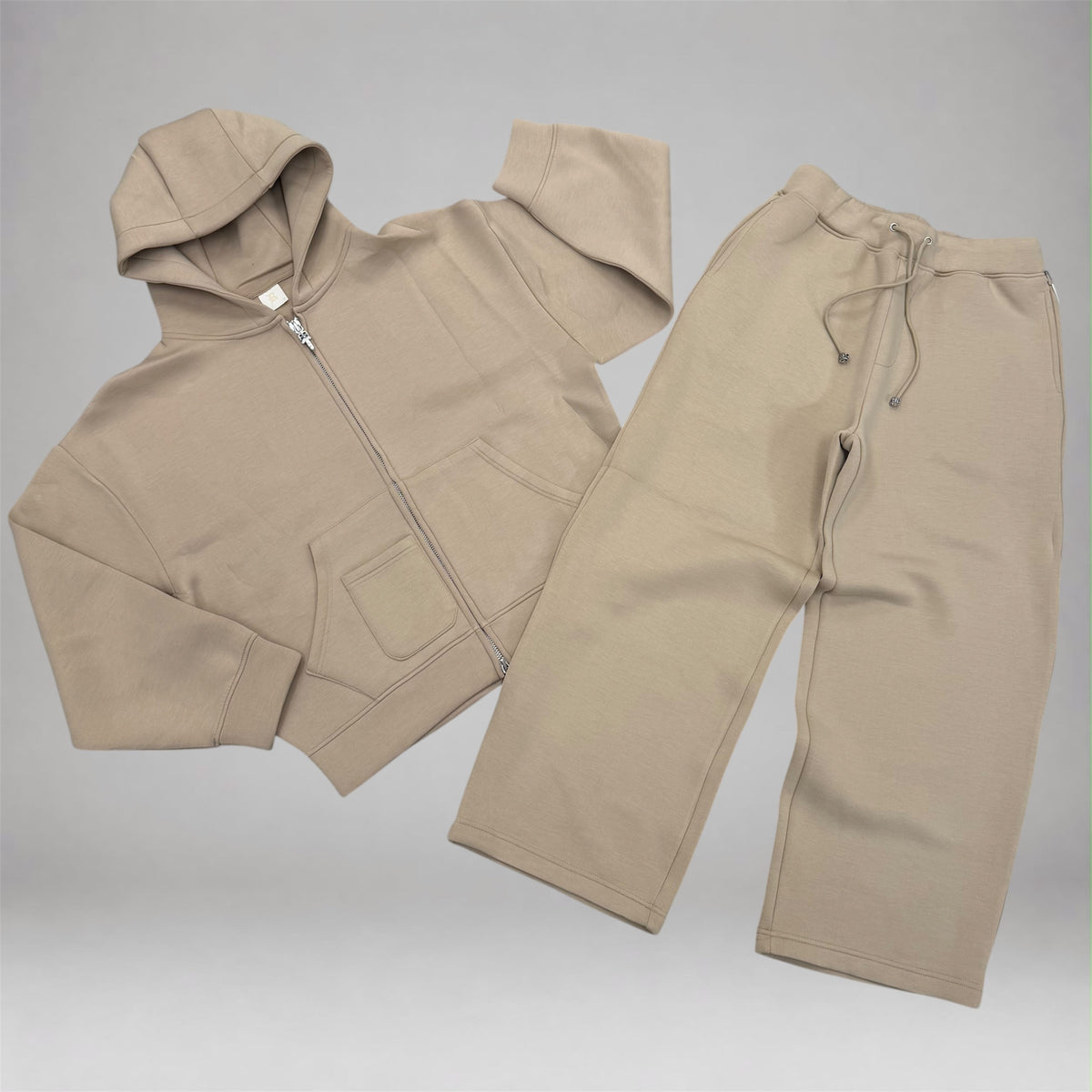 Neoprene Tailored Sweatsuit  - Latte 345 445