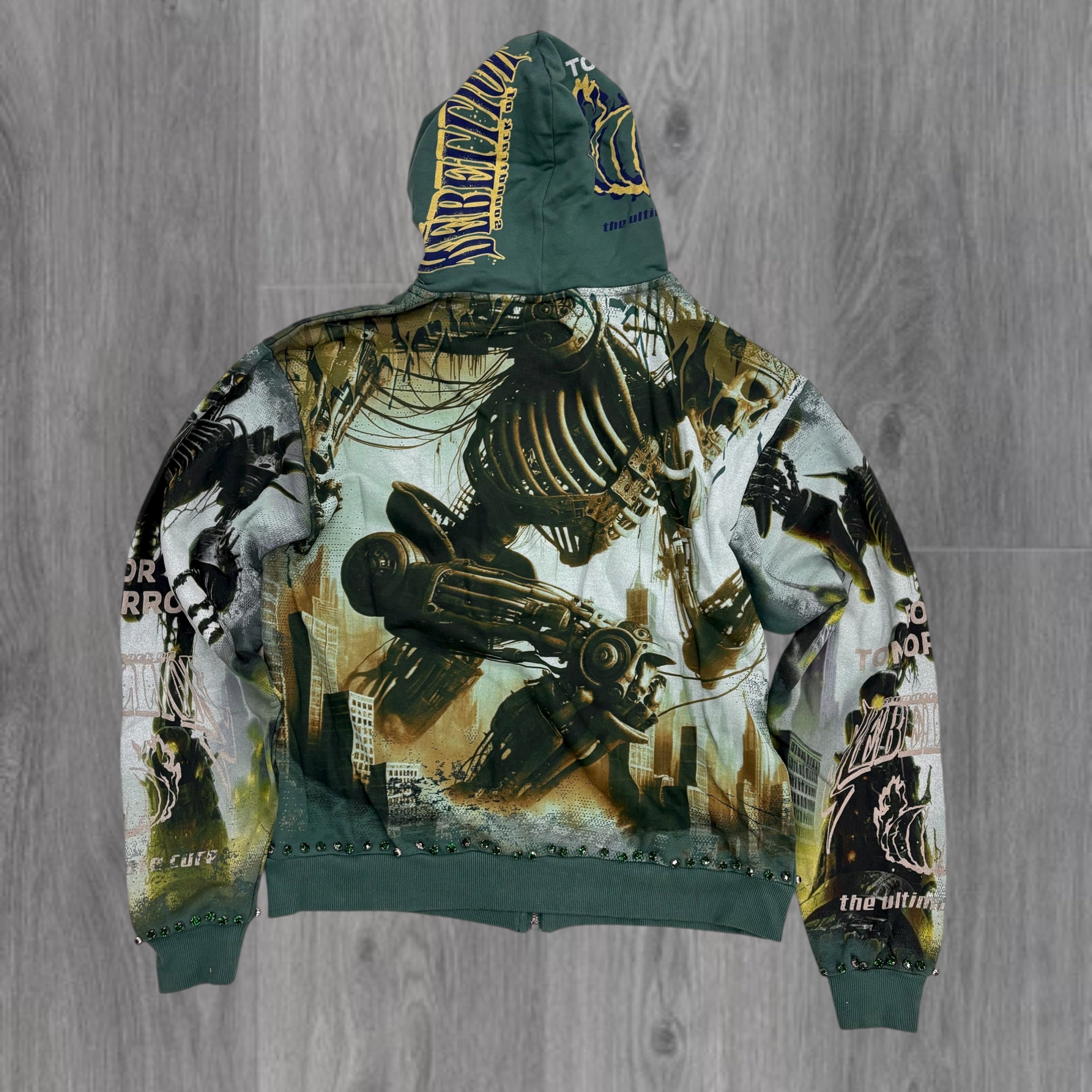 Stray - DISASTER Zip Up Hoodie - FOREST- 1552