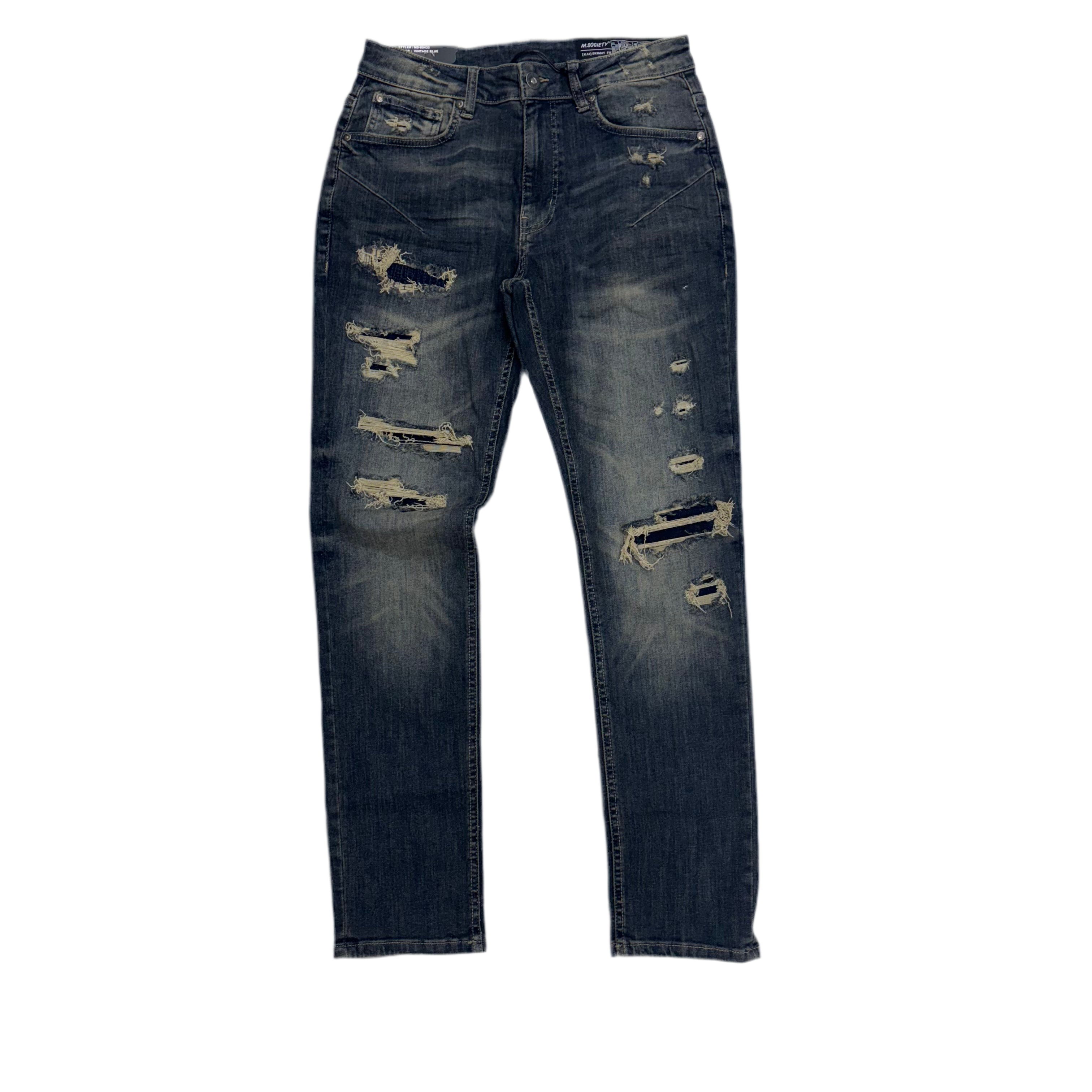 Mischief skinny Rip and repair Denim Vintage Blue 80435