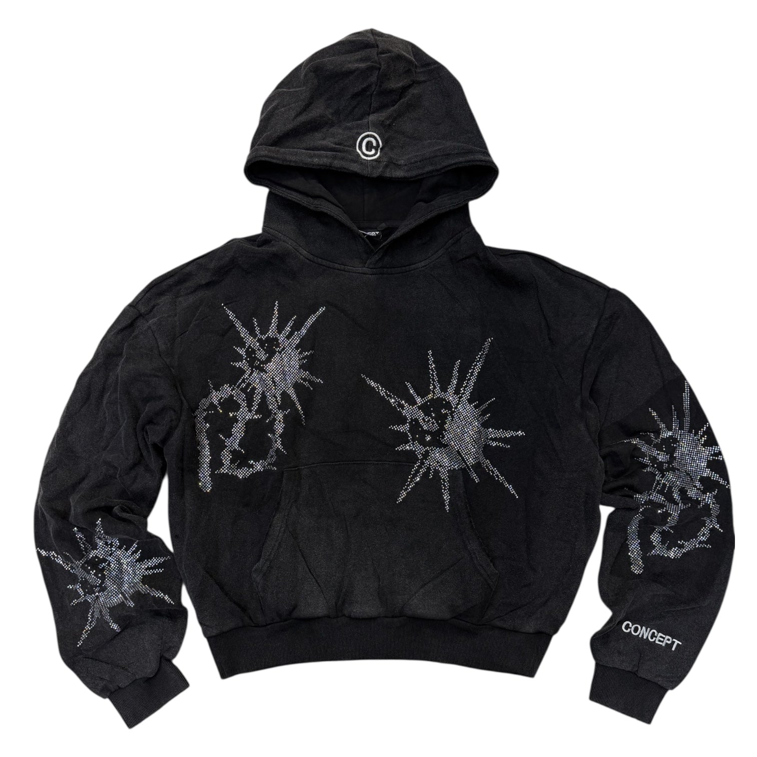 Concept - Flail Rhinestone Hoodie - Black