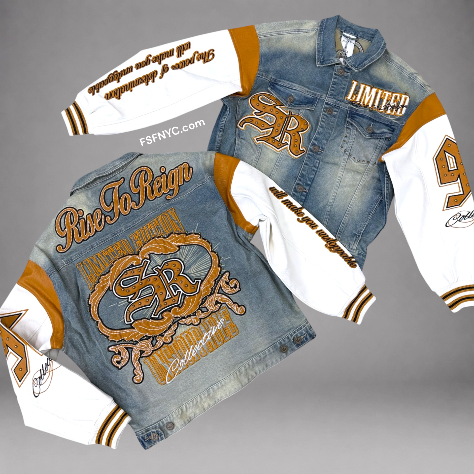 Rise - Reigh Varsity Denim Jacket - OWBL - F5445