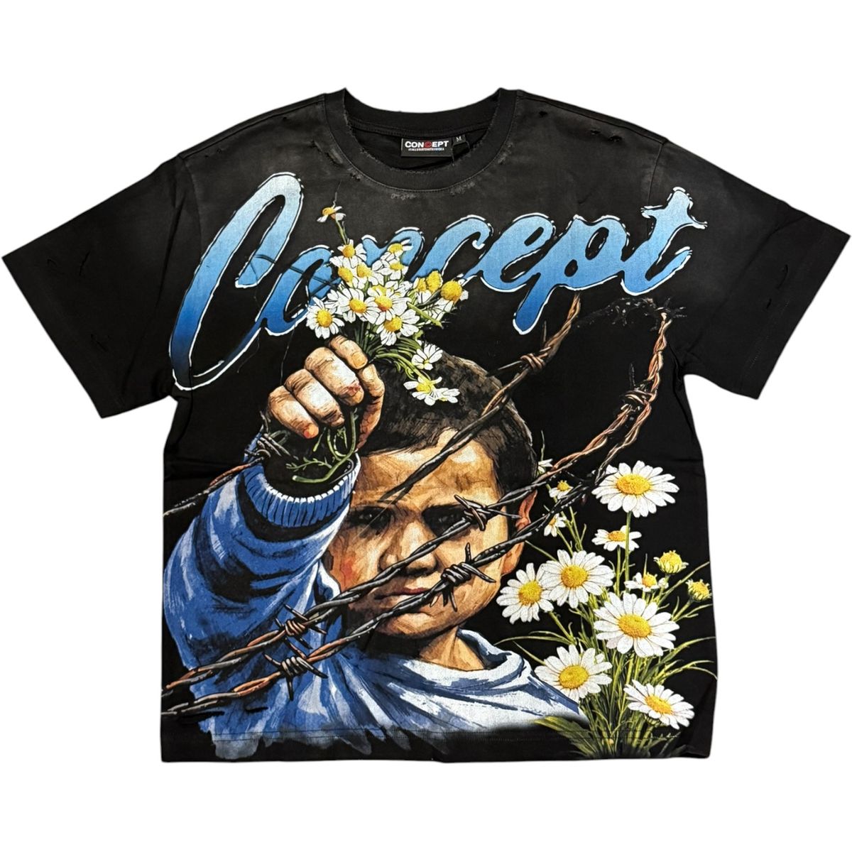 Con -  Flower T-shirt - Black Wash - 13 (2)