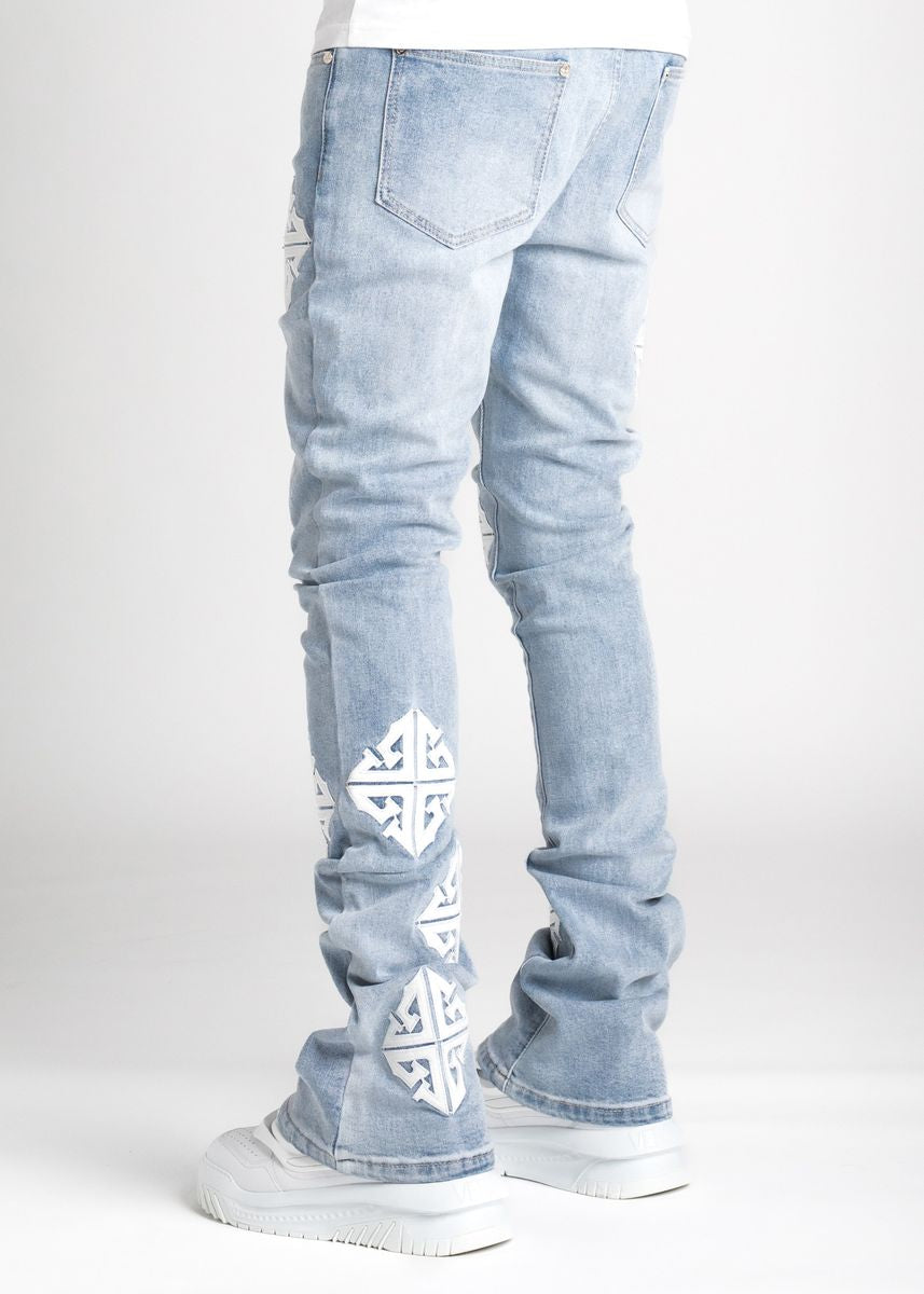 Guapi Icon  Stacked Aqua Blue  Denim 147AB