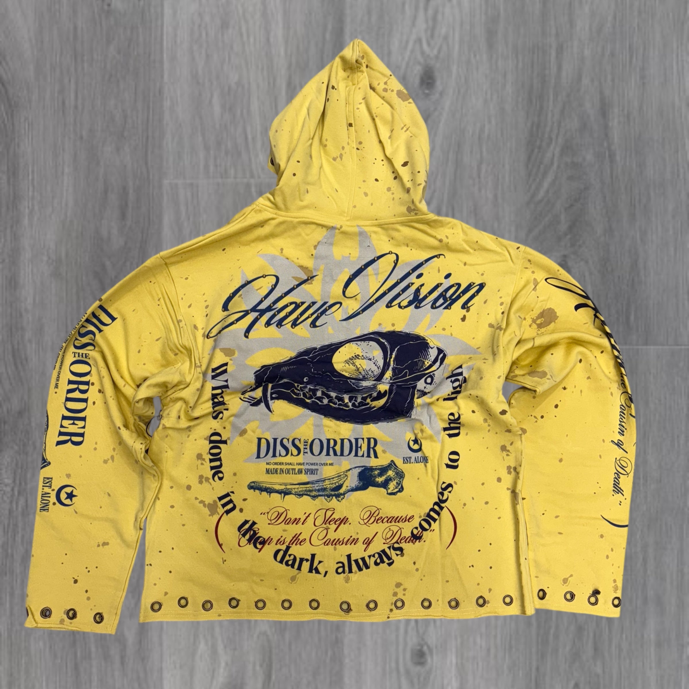 DISORDER - IN THE DARK Zip Hoodie - YEL - 368
