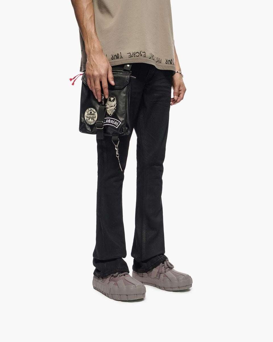 Valabasas - Stacked Waxed Story Denim - Black. 1112