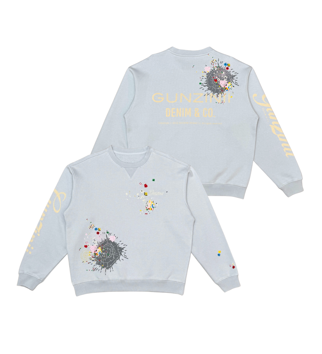 Gunzinii - Splatter Crew Sweatshirt - Grey - GZ503