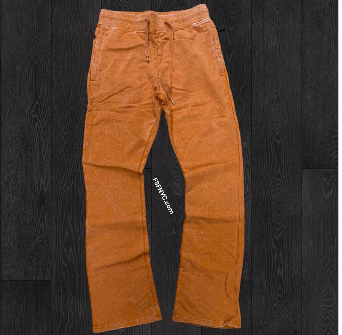 Narr - Mineral Wash Stacked Sweat Pants - Orange - 0713