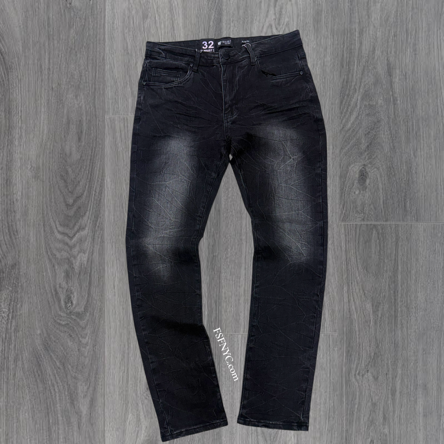 W - Plain Slim Fit Denim - Black Wash - M8248DB