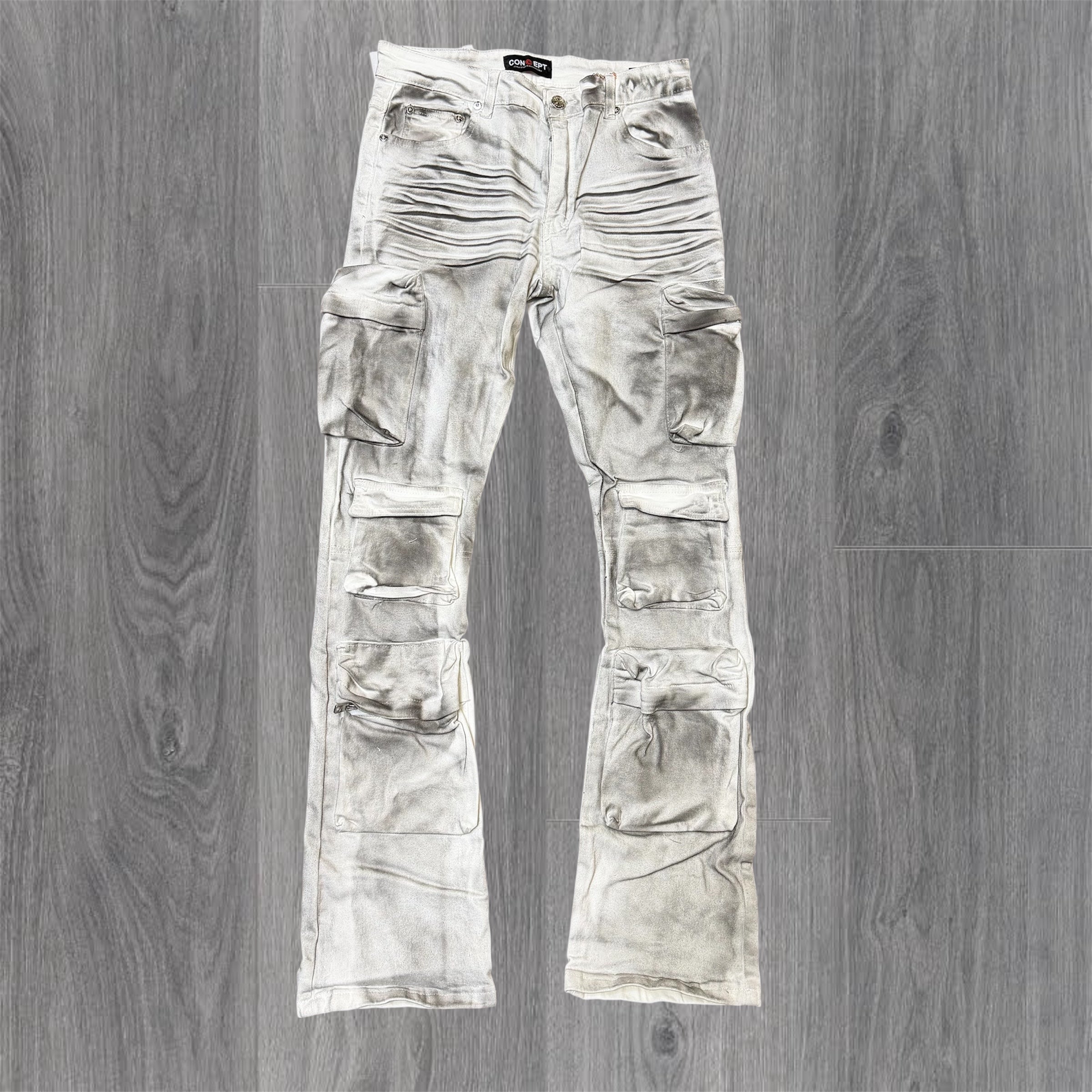 Concept - Bombay Stacked Cargo Denim - Overspray - 067