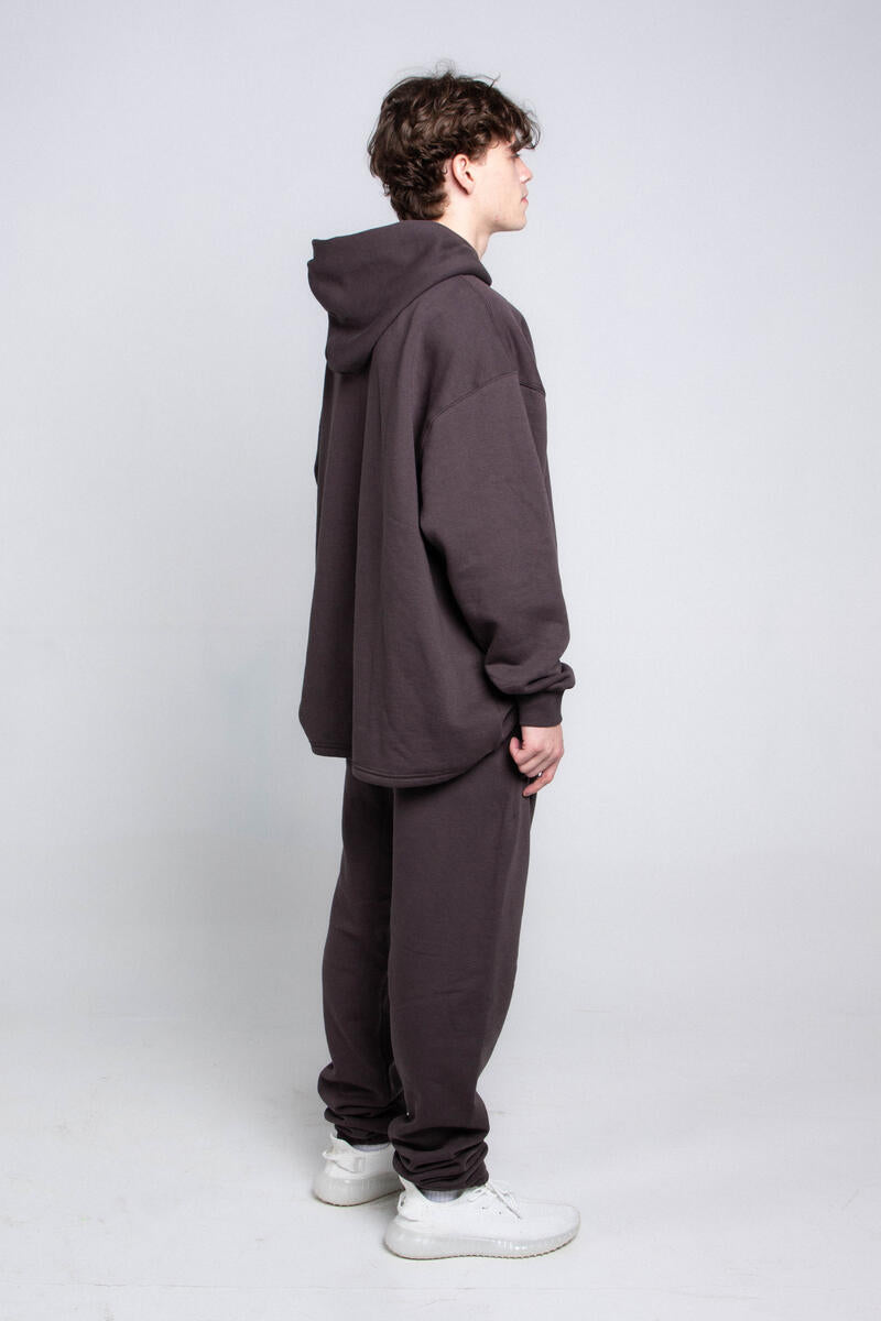 Oversize Hood w Jogger Sweats Set Dark Charcoal 713