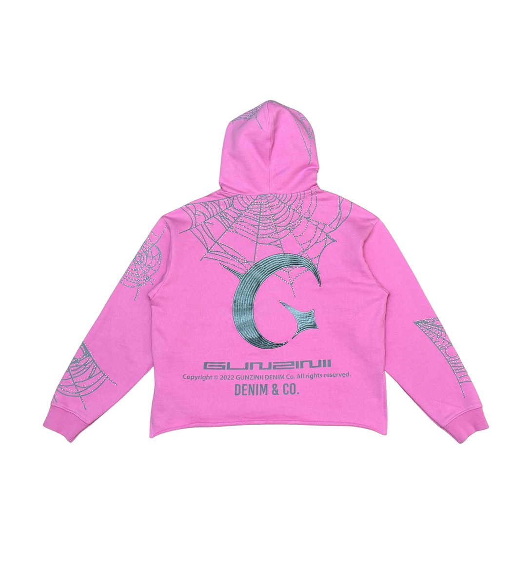 Gunzinii - Rhinestone "C" Hoodie - PINK - GZ579