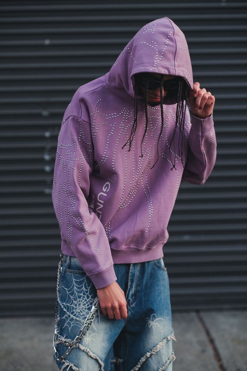 Gunzinii - Studded Hoodie - Purple - GZ525