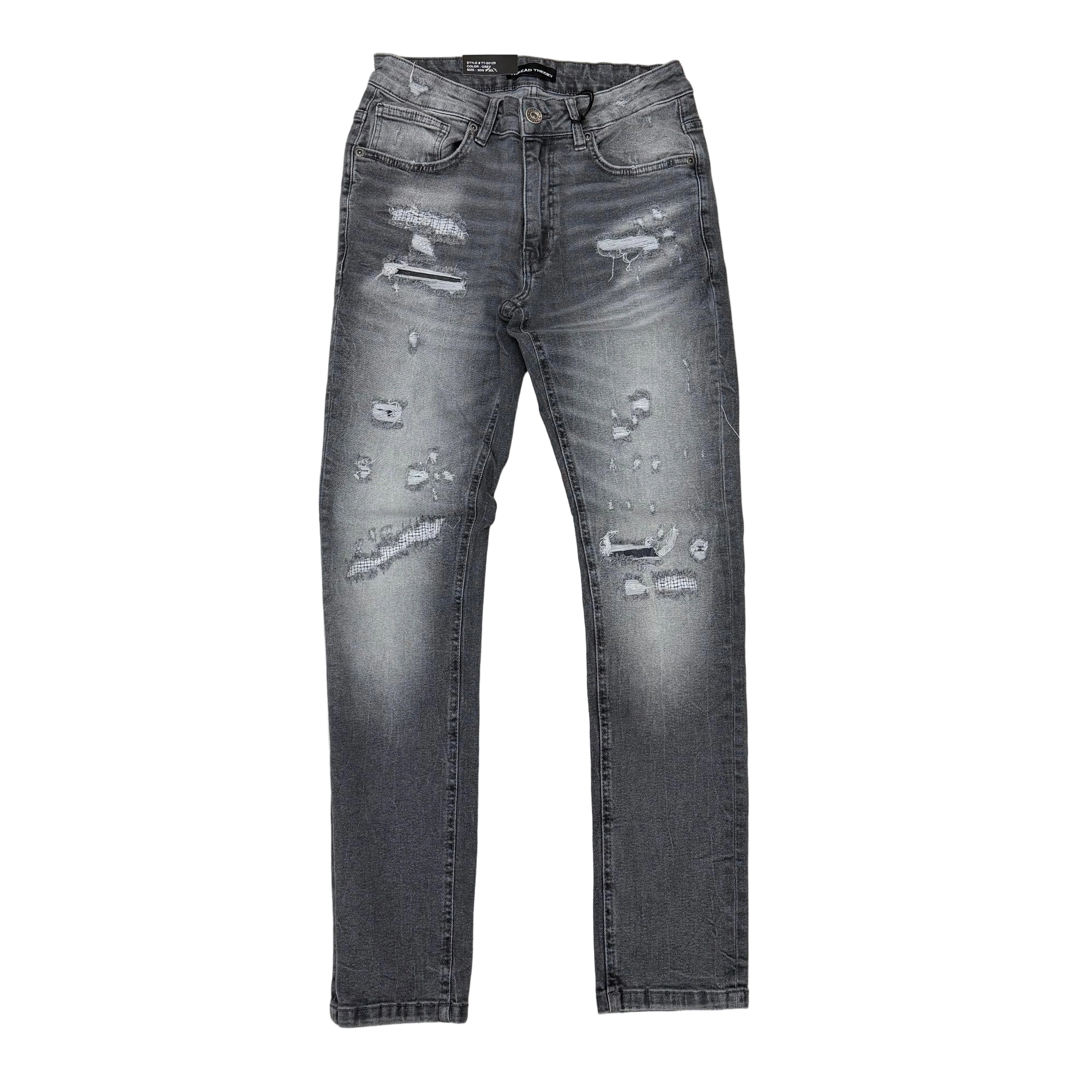 Threads - Slim Fit Distress Denim - Grey - 50129