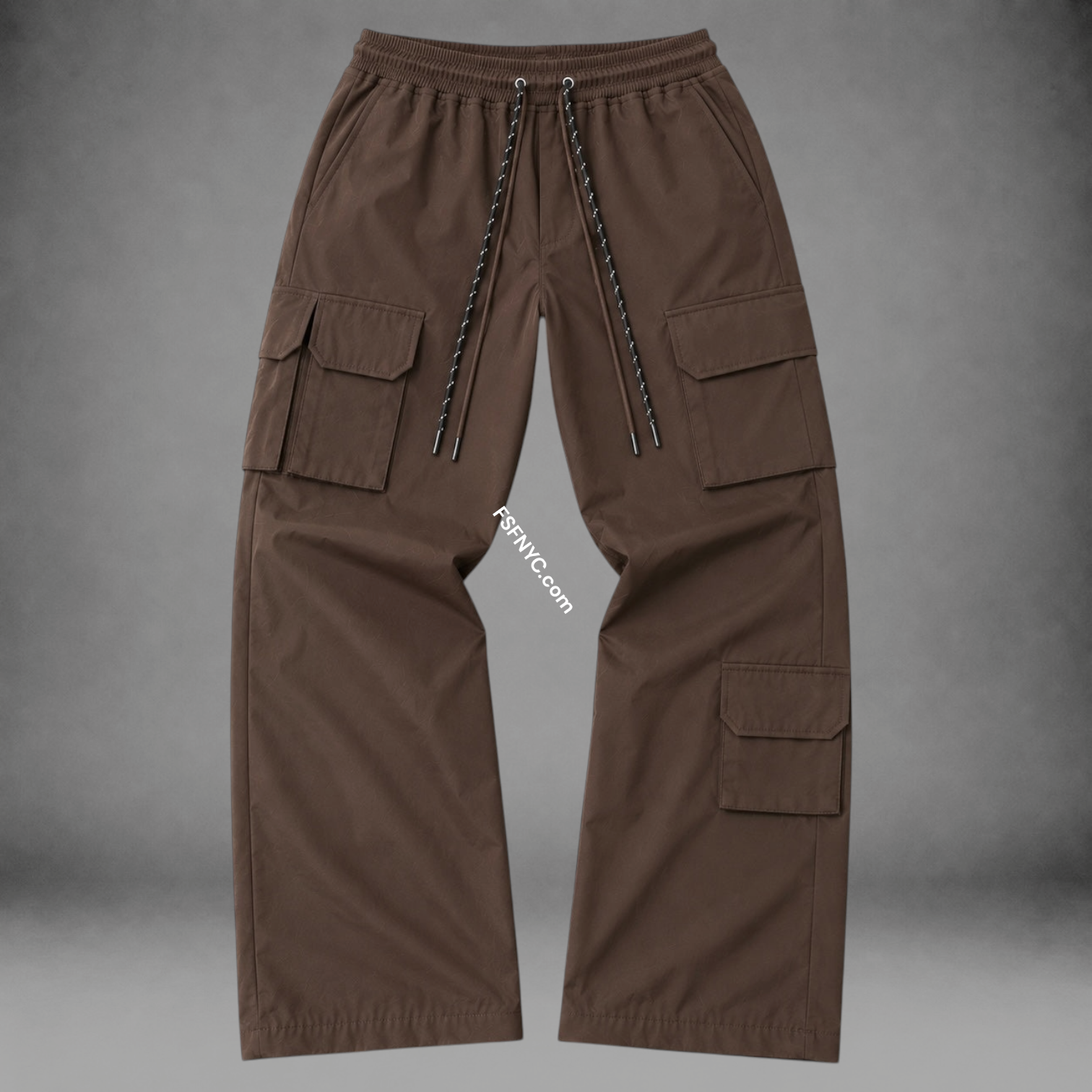 Baruda - Flare Nylon Cargo Pants - Brown - 404FS