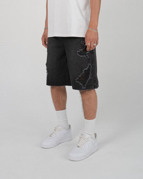 【EPTM】★ハーフパンツ★ EPTM BANDIT DENIM SHORTS EPTM The Bandit Denim Shorts Black A