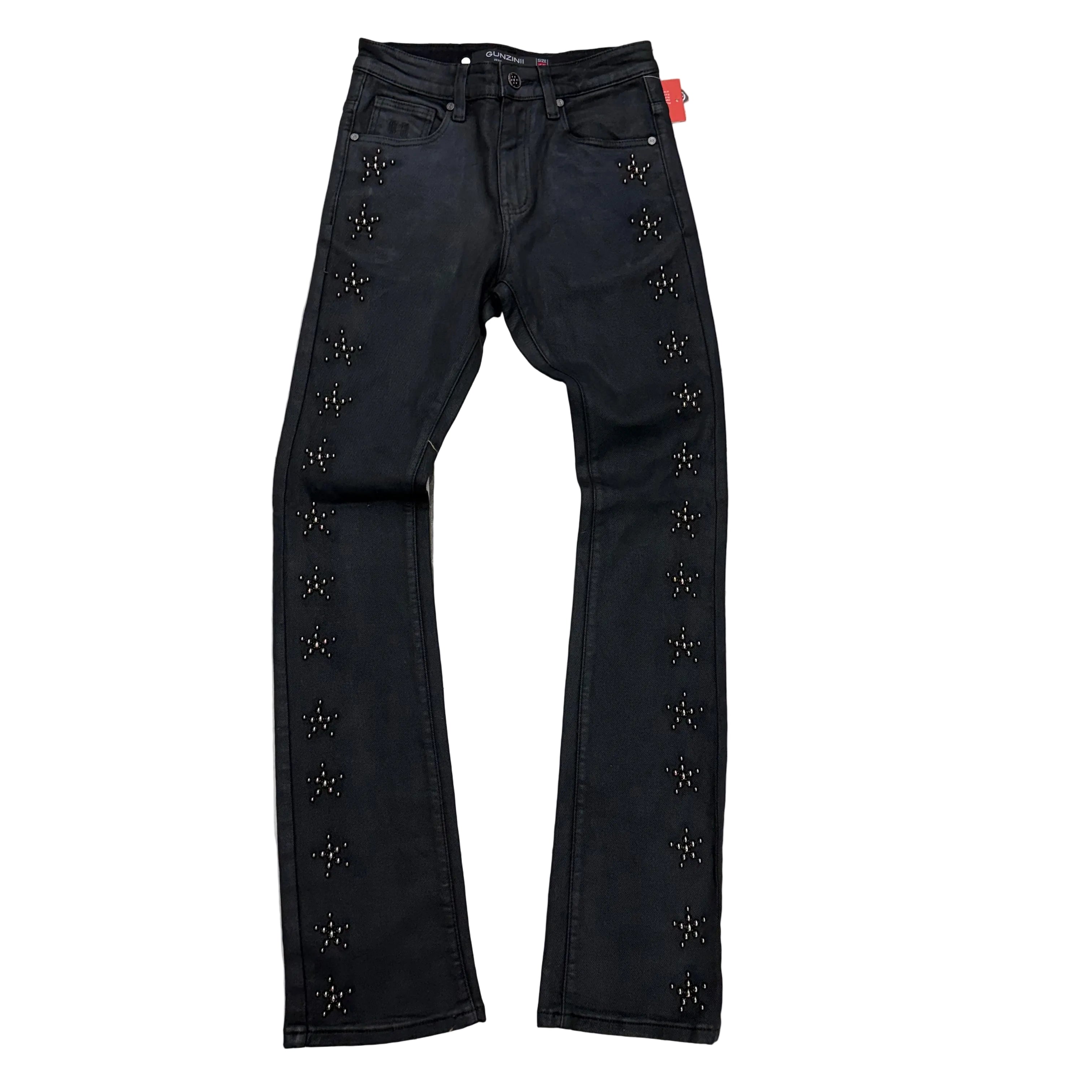 Gunzinii - Flare Fit Denim - BLACK- GZ779